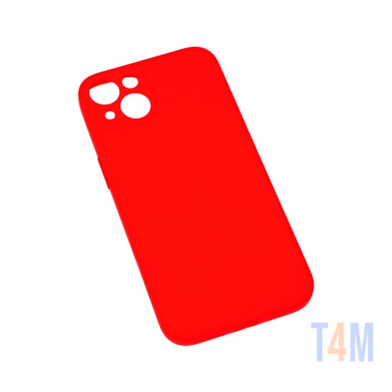 Funda de Silicona con Marco de Cámara para Apple iPhone 13 Mini Rojo